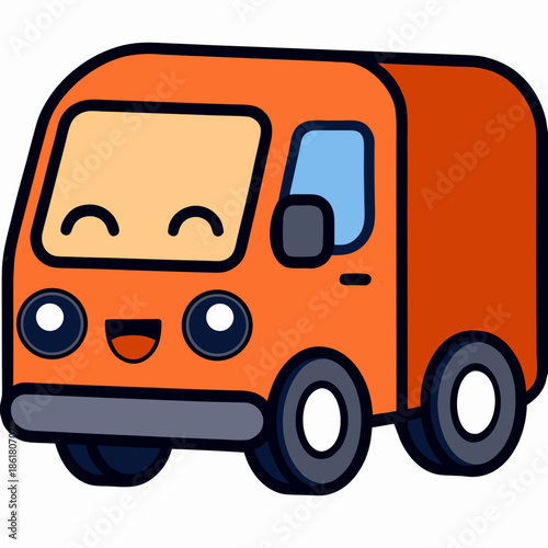 Happy orange van