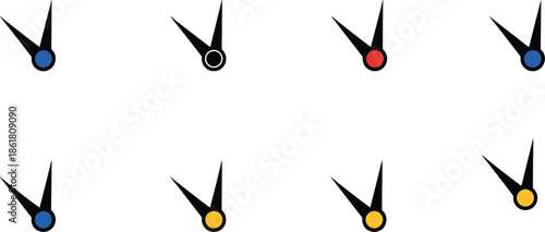 Checkmark tick icons set, correct approval symbols, minimal verification signs, colorful status indicators, flat vector UI elements design