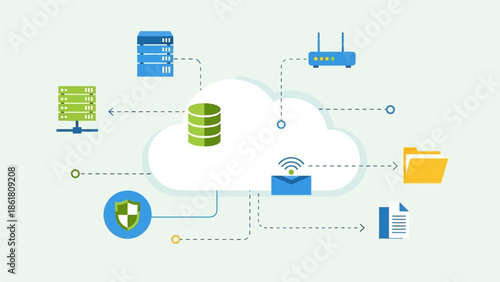Cloud Storage System with Database and Devices Connected via Wireless Network