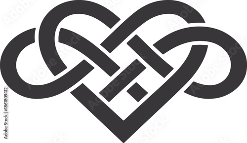 Infinity Heart Knot Symbol Representing Eternal Love, Unity and Connection