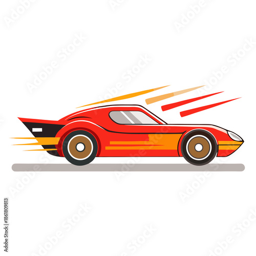 Vibrant race car speeding