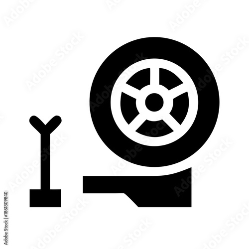 Car tire change illustration