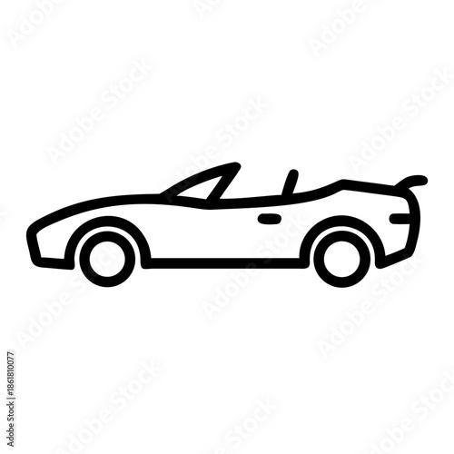 Illustrated convertible car