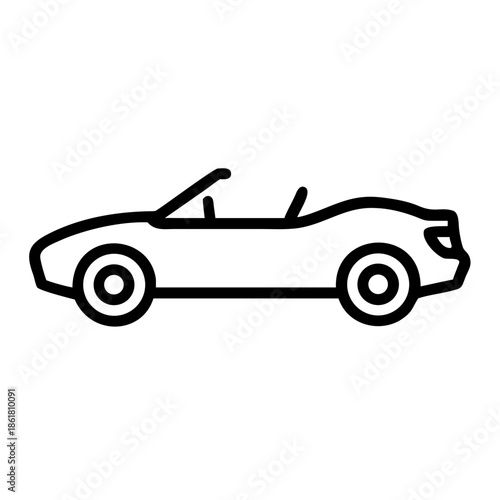 Illustrated convertible car