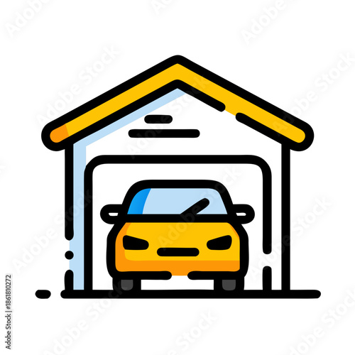 Car parked in garage