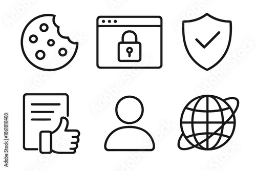 Security Icons Vector Set For Internet And Safety