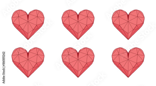 Geometric Heart Shape Vector Collection