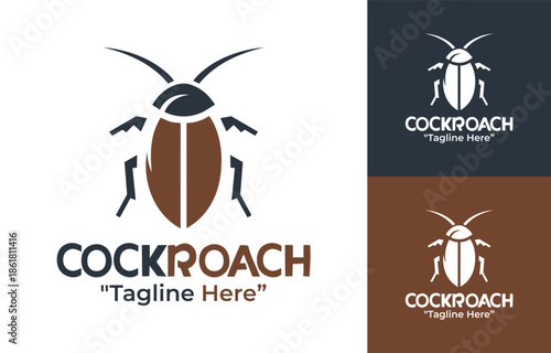 Cockroach Logo Modern Minimalist Insect Identity