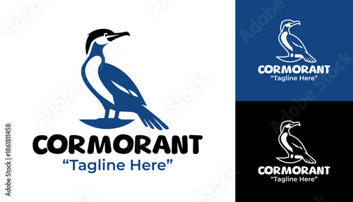 Cormorant Logo Modern Minimalist Nature Emblem