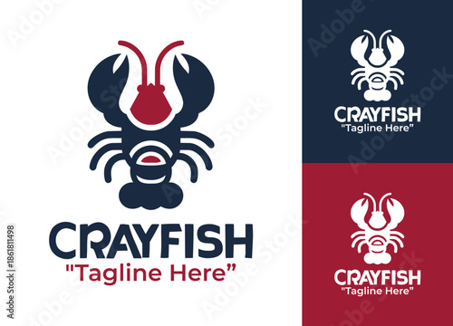 Crayfish Logo Modern Minimalist Freshwater Identity