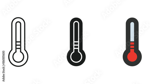 Thermometer icons showing different temperature levels