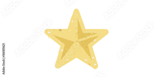 A simple illustration of a gold star with a textured speckled appearance