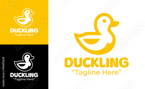 Duckling Logo Modern Minimalist Pet Branding