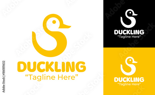 Duckling Logo Modern Minimalist Nature Emblem