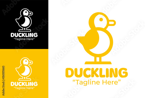 Duckling Logo Modern Minimalist Children Branding
