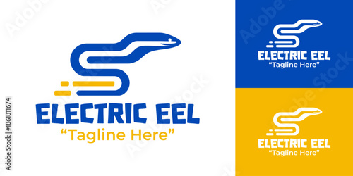 Electric Eel Logo Modern Minimalist Freshwater Identity