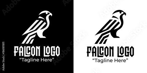 Falcon Logo Modern Minimalist Nature Symbol