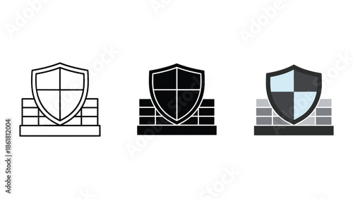 Shield icons representing security and protection