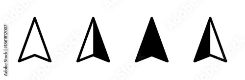 Selection of Navigation Arrow Icons in Various Fill States for Interface Design Exactly Two Hundred Characters Long and Easy to Use