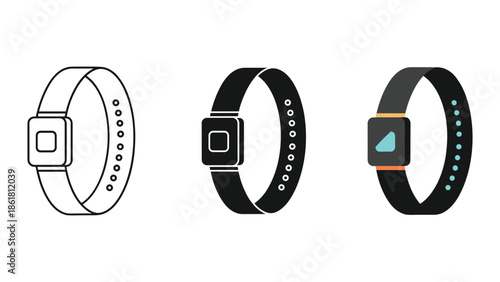 Smartwatch designs with different styles and colors
