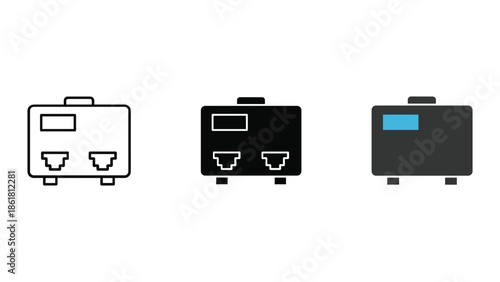 Coffee machine icon set in various colors