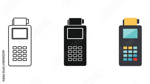 Different styles of credit card machines