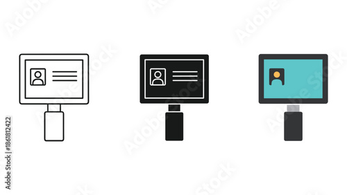 Computer monitor displaying profile icons