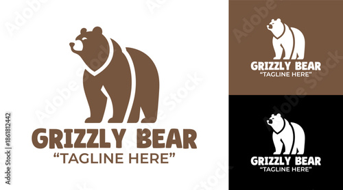 Grizzly Bear Logo Modern Minimalist Wild Brand Symbol