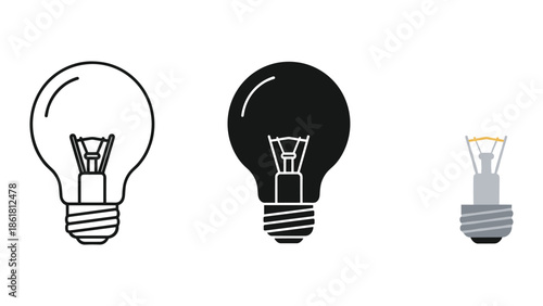 Different types of light bulb illustration