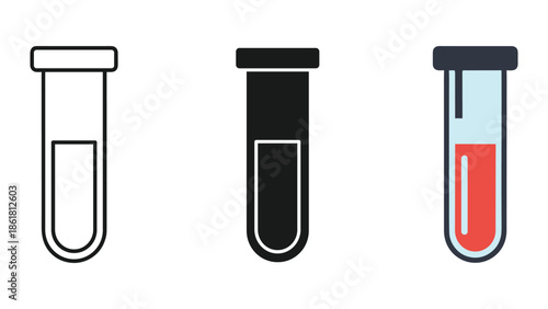 Test tubes with different contents and styles