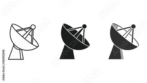 Satellite dish icons in various styles