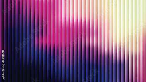 Glass ripple texture with dark gradient background and lilac light streaks. Futuristic distortion, moody abstract glow, reeded vertical blur. Vector illustration