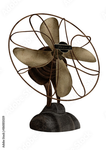 Old electric fan illustration