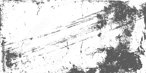 Grunge Gray Frame Background with Rough Distressed Border and Weathered Surface Detail.