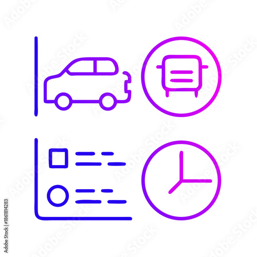 Transportation and scheduling icons