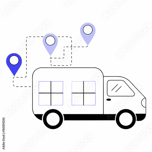 Delivery van with multiple stops