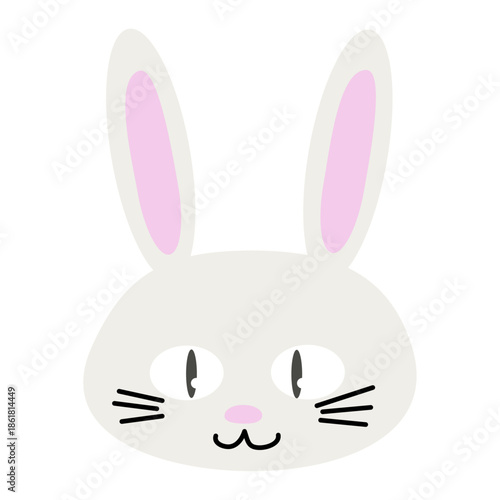 シンプルでかわいい白ウサギの顔