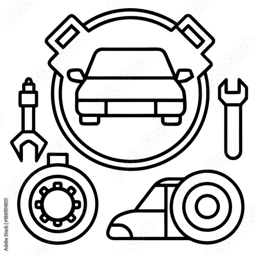 Automotive maintenance symbols
