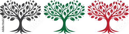 Valentine Heart Tree Illustration Symbol of Love, Growth and Family