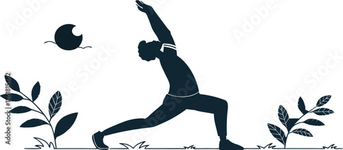Yoga silhouette of a woman vector illustration in pose