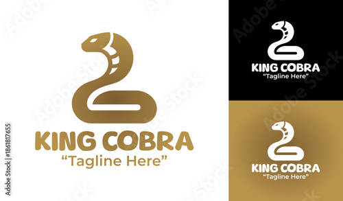 King Cobra Logo Modern Minimalist Reptile Symbol