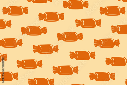 Orange Candy Seamless Pattern Design for Packaging