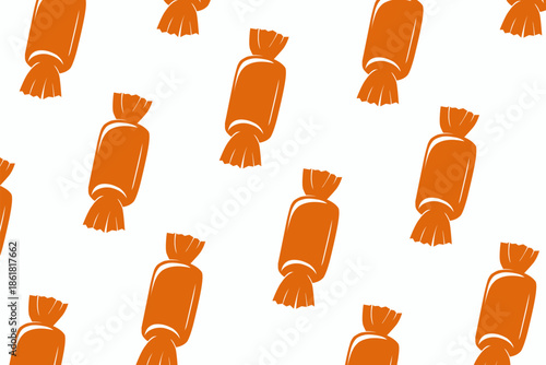 Orange Candy Seamless Pattern Design for Packaging
