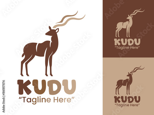 Φωτογραφία Kudu Logo Modern Minimalist Animal Symbol