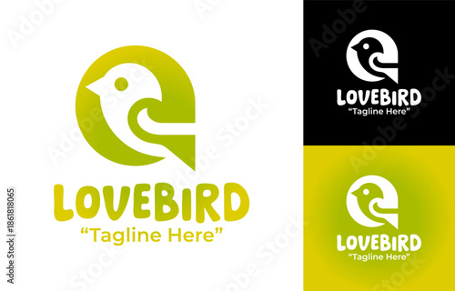 Lovebird Logo Modern Minimalist Romantic Symbol