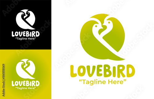 Lovebird Logo Modern Minimalist Pet Brand Mark