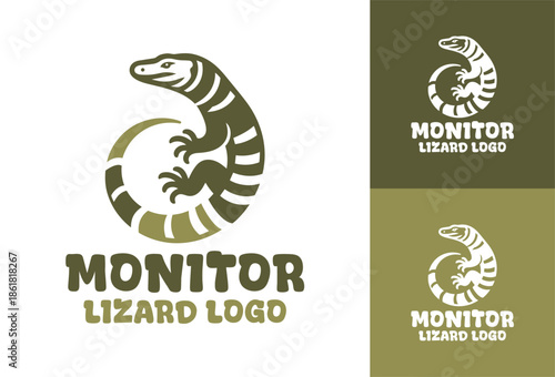 Monitor Lizard Logo Modern Minimalist Powerful Animal Identity