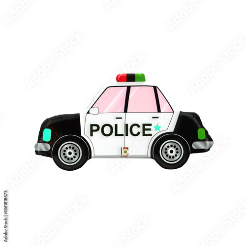 Police car cartoon icon isolated on a transparent background