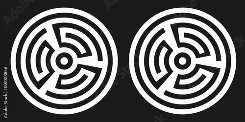 black and white illustration of a maze