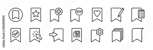 Set of Bookmark Icons Vector Illustration